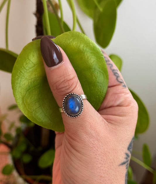 Adjustable Labradorite Ring