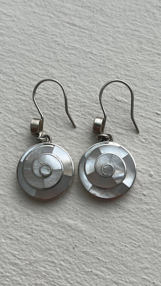 Mother of Pearl Pachamama Earrings - 950 Silver