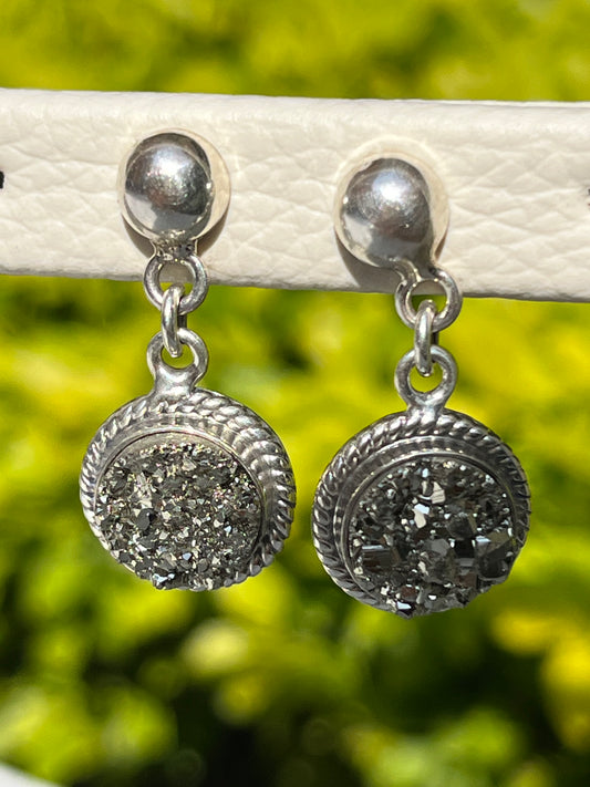 Pyrite Earrings - 950 Silver