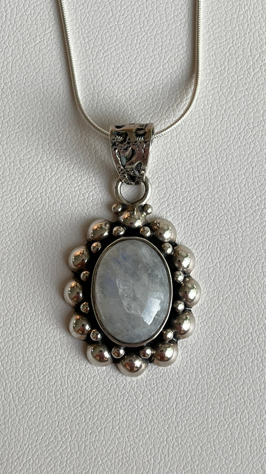 Small Moonstone Pendant - 950 Silver