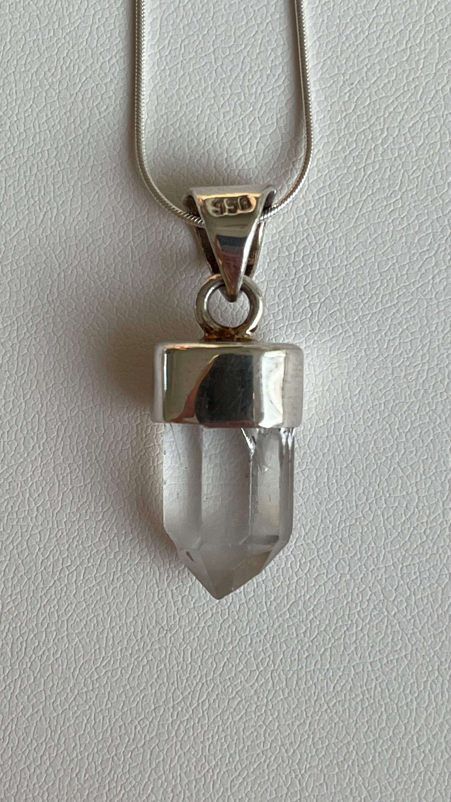 Clear Quartz Pendants - 950 Silver