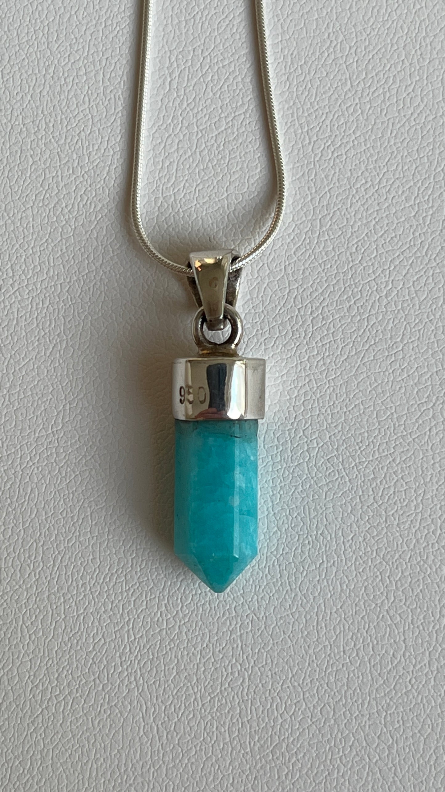 Amazonite Pendant - 950 Silver