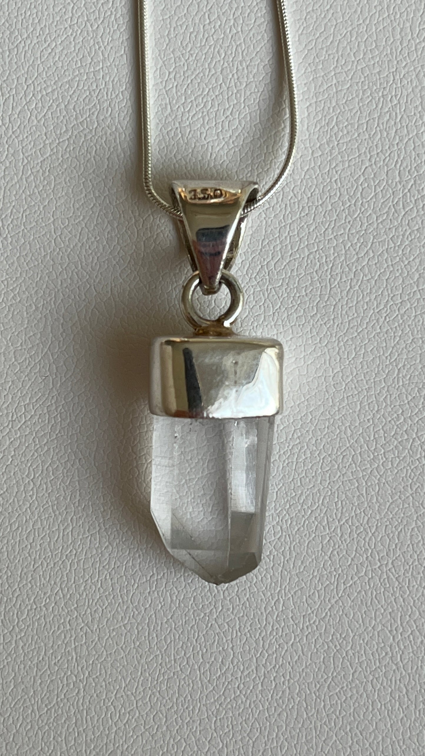 Clear Quartz Pendants - 950 Silver