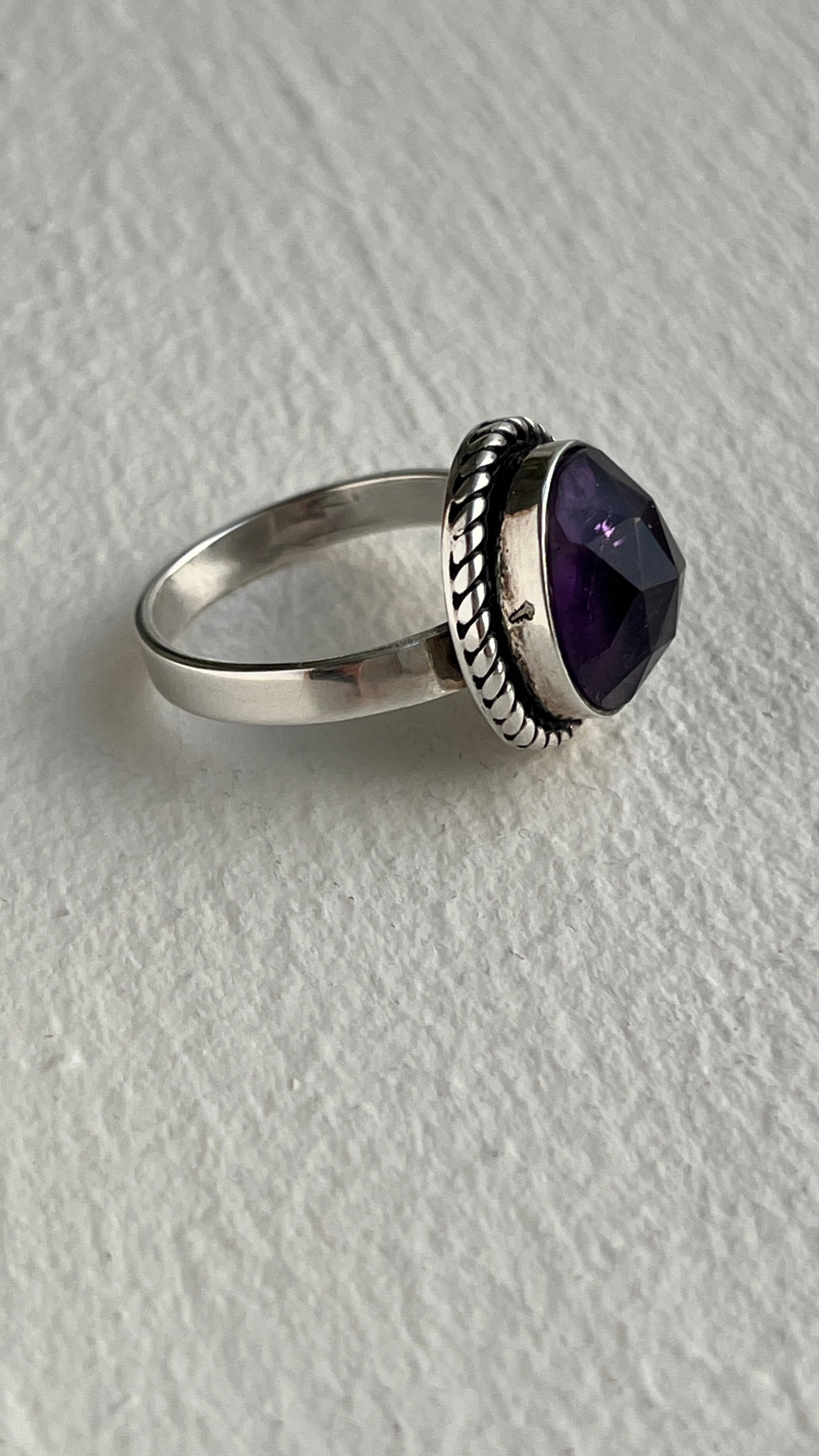 Amethyst Faceted Ring