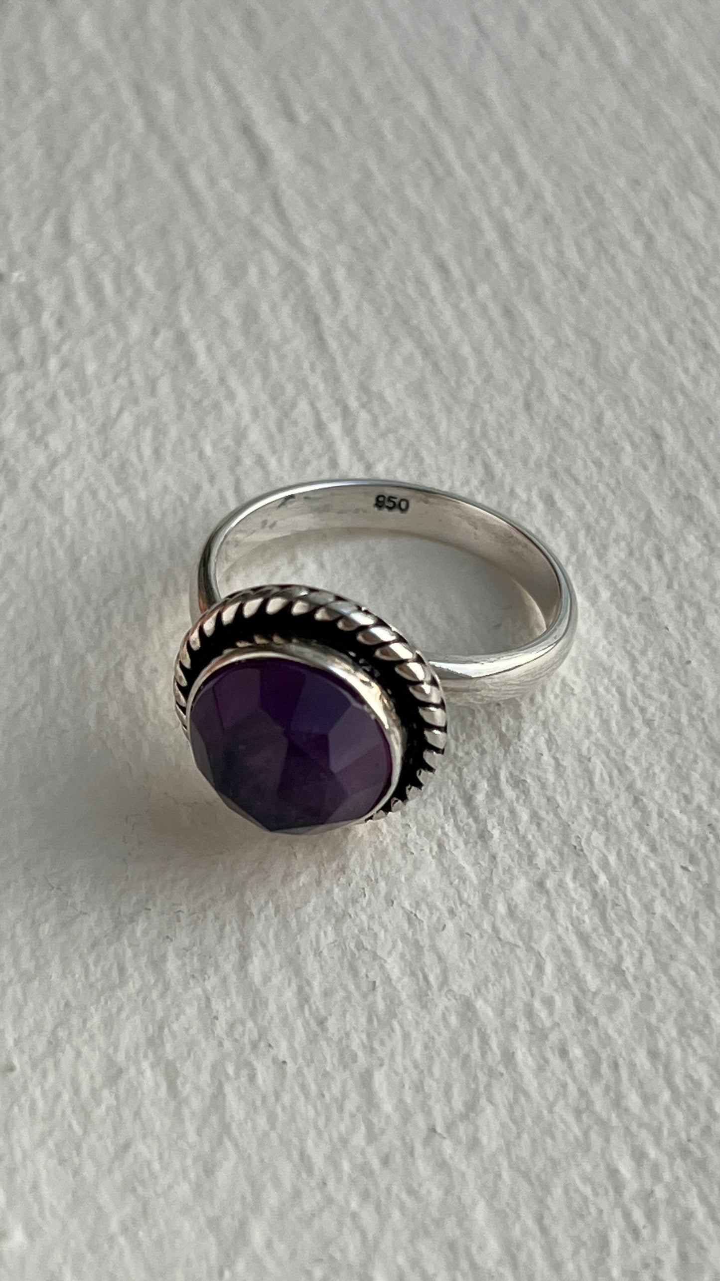 Amethyst Faceted Ring