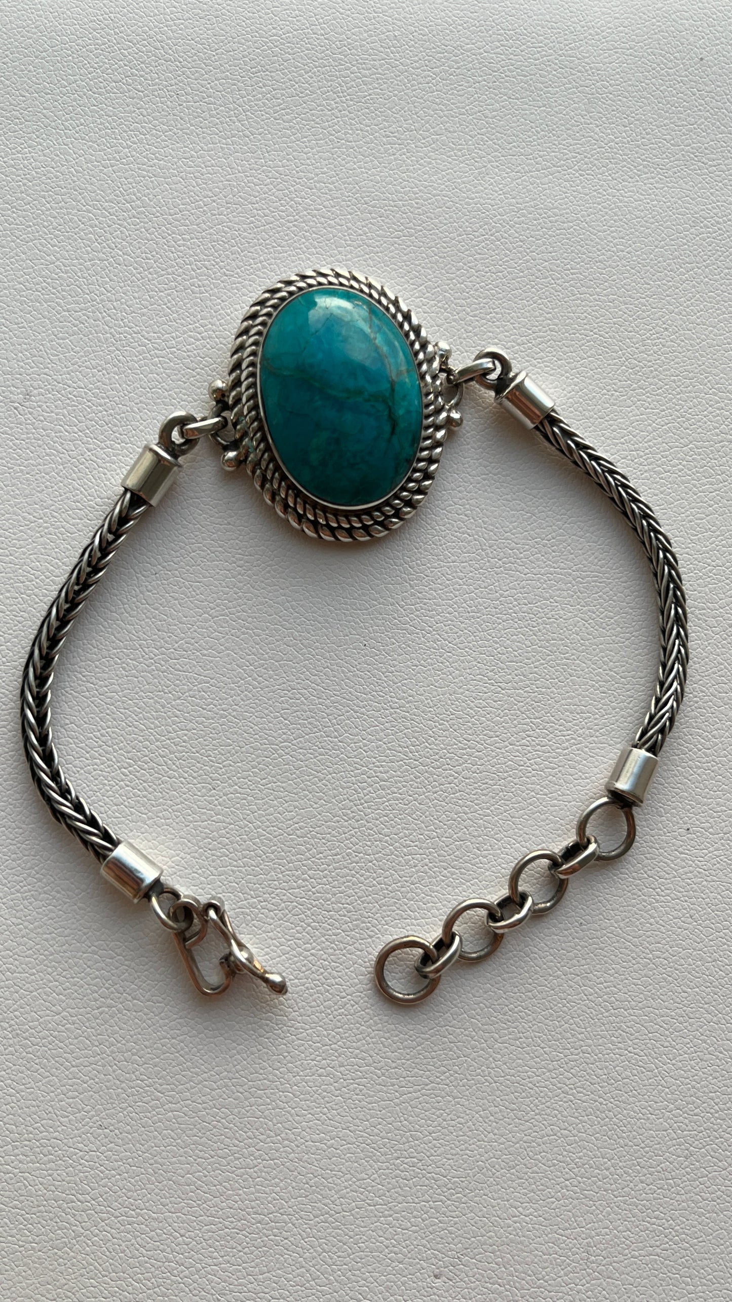 Adjustable Turquoise Bracelet - 950 Silver